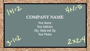 Cream with light bulb line vector science teacher business card. Teachers Business Cards