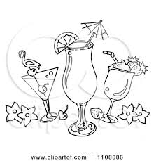 Check spelling or type a new query. Clipart Black And White Tropical Cocktail Beverages Royalty Free Illustration By Loopyland 1108886