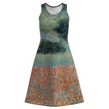 Claude Monet Poppy Field In A Hollow Near Giverny Sleeveless Dress Eightythree Xyz Clothing Sleeveless Dress Fit Flare Dress Sleeveless