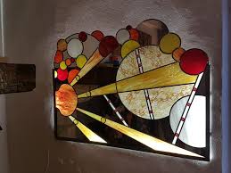 Creation Vitraux Dazelle Vitrail Sur Mesure Bayonne Anglet Biarritz Peinture Abstraite Abstrait Motif Abstrait