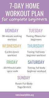 7 Day At Home Workout Plan For Complete Beginners Beauty Bites