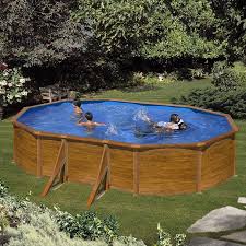 Piscine Acier Imitation Bois Gre Sicilia Ovale Piscines Gre Dimensions 5 00 X 3 00 X H1 20m