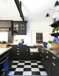 Black And White Kitchen Floor Black And White Checkerboard Floor Bathroom Black And White Checkered Lin White Kitchen Floor Cottage Kitchen Plans Kitchen Plans