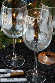 Diy Wine Glasses Using Sharpies Belle Vie Diy Wine Glasses Wine Glass Crafts Diy Wine