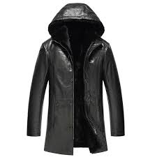 449 6 Men S Shearling Jacket Black X Long Coat Genuine Hooded Leather Jacket For Men Lambski Mens Shearling Jacket Shearling Jacket Leather Jacket With Hood