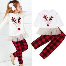 Plaid Rudolph Outfit Little Girl Outfits Girls Christmas Outfits Fashion Baby Girl Outfits