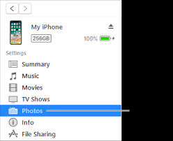 You'll need to use a usb drive or an external hard drive to do this. Sync Photos In Itunes On Pc With Devices Apple Support