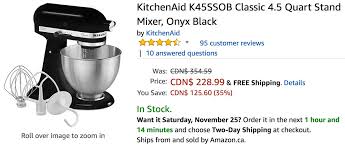 We did not find results for: Amazon Canada Black Friday Sale Save 35 On Kitchenaid Classic 4 5 Quart Stand Mixer Onyx Black Canadian Freebies Coupons Deals Bargains Flyers Contests Canada