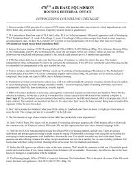 Check spelling or type a new query. In Processing Counseling Checklist Air Force Housing
