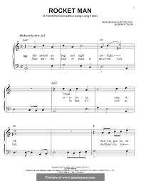 Rocket Man I Think It S Gonna Be A Long Long Time By E John On Musicaneo Easy Piano Sheet Music Elton John Lyrics Easy Sheet Music