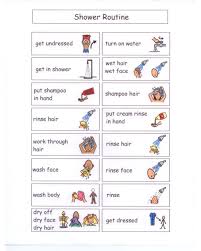 Shower Routine Shower Routine Visual Schedule Autism Kids Schedule