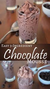 Need A Chocolate Quick Fix This Easy 3 Ingredient Mousse Is So Fast And Only Requires 3 Ingredients Dessert Recipes Easy Easy Chocolate Mousse Quick Desserts