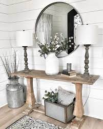 20 Popular Entryway Ideas With Round Mirror To Style Your Home Ipinstyle Farmhouse Wall Decor Living Room Farm House Living Room Home Decor