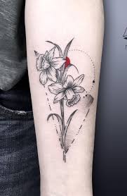 Daffodil Flowers Tattoo Inkstylemag Narcissus Flower Tattoos Daffodil Tattoo Daffodil Flower Tattoos