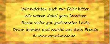 Bei ihnen in der familie, verwandtschaft oder im freundeskreis steht bald eine vermählung ins haus. Goldene Hochzeit Einladungen Einladungstexte Versschmiede