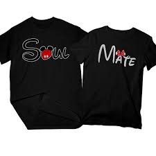 soul mate cartoon matching couple shirts his and her t shirt couple gift