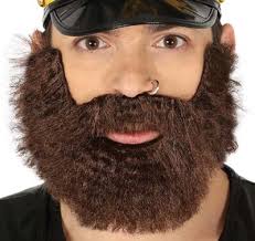 Adult Fancy Dress Deluxe Thick Beard Brown Mens Pirate Captain Bierd New fg 