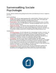Samenvatting Social Psychology Stuvia