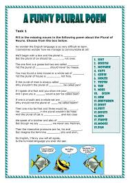 A Funny Plural Poem Plurals Poems Irregular Plurals