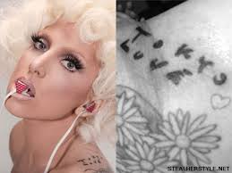 On the inside of her left wrist, she had a peace sign tattooed in honour of john lennon, of whom she is a big fan. Lady Gaga S Tattoos Meanings Steal Her Style