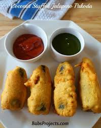 Coconut Stuffed Jalapeno Pakoda Popper Babs Projects Indian Food Recipes Best Indian Recipes Recipes