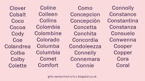 It's not unusual to see southern female names that are traditionally considered to be masculine. Girls Names From A To Z Girls Names Starting With C