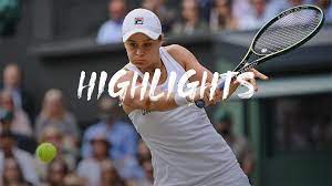 Australia's ashleigh barty celebrates after defeating germany's angelique kerber during the women's singles semifinals match on day ten of the wimbledon tennis championships in london, thursday, july 8, 2021. Uorosy9o7 V9um