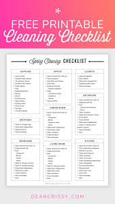 Free Printable Cleaning Checklist Spring Cleaning Planner