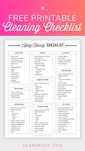 free printable cleaning checklist spring cleaning planner