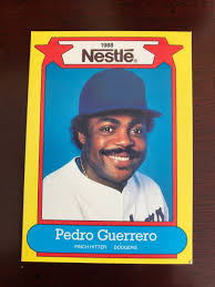 Pedro Guerrero 1988 Nestle #24 Los Angeles Dodgers Nrmt/MT or Better