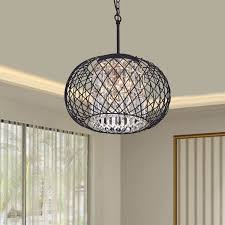 Shop Yanira Antique Black Ironwork Crystal Pendant Chandelier N A Overstock 18533830