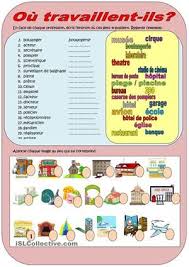 Où travaillent-ils? | Apprentissage de la langue française, Enseignement du  français, Fiches pédagogiques
