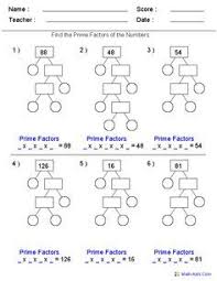 Prime Factorization Worksheet Google Search Prime Factorization Worksheet Prime Factorization Factors And Multiples