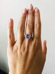 Specializing in unique gemstones for the unique bride. Lavender Blue Sapphire Ring Cushion Sapphire 2 91ct Rose Gold Rose Gold Diamond Ring Engagement Moissanite Engagement Ring Rose Gold Blue Sapphire Rings