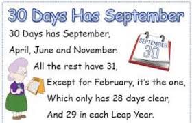 Thirty Days Hath September Rhyme Lyrics And Video 30 Days Has September Elementary Reading Activities Rhymes Lyrics