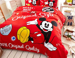 Disney mickey mouse speed roadster juvenile full bedding comforter set. Cartoon Disney Printing Bedding Set 100 Cotton Red Color Mickey Mouse Comforter Bed Sheet Duvet Cover Girls Bedroom Decor Queen Buy At The Price Of 71 99 In Aliexpress Com Imall Com