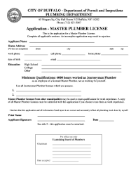 To reach this level, they must have. Fillable Online Application Master Plumber License City Of Buffalo Fax Email Print Pdffiller