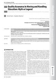 Pdf Quality Assurance In Moving And Handling Education Myth Or Legend