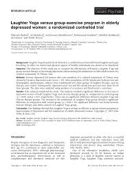 Easy access from waldorf, white plains, indian head, charlotte hall etc. Pdf Laughter Yoga Versus Group Exercise Program In Elderly Depressed Women A Randomized Controlled Trial