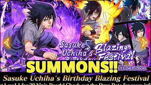 Naruto Blazing New Sasuke Uchiha S Blazing Festival Birthday Banner Summons One Full Rotation Youtube