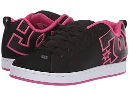 Black And Pink Dc Shoes Dc Court Graffik W Black Pink Stencil Women S Skate Shoes Heavy Duty Suede Sturdy Action Nubuck Or Soft And In 2020 Dc Shoes Women Black And White Boots Skate Shoes
