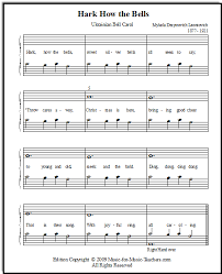 Hark Of The Bells Free Sheet Music For Children Easy Ukrainian Bell Carol