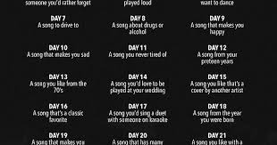 We did not find results for: 30 Day Song Challenge Template And 1 In Case Of 31 Days Album On Imgur