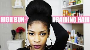 Lay it across the entire width of your head. Natural Hair Bun With Kanekalon Braiding Hair Youtube