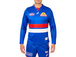 Grab a personalised western bulldogs guernseys online for you, a mate or for the whole family and wear it with pride! Western Bulldogs Replica Home Guernsey Long Sleeved Men Electric Blue Mens Afl Clothing Asics Australia