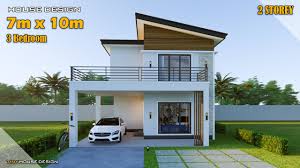 This is a 73 square metres house with three bedrooms with open living and dining areas. Small House Design Simple House 7m X 10m 2 Storey 3 Bedroom Youtube