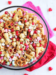 What's the best candy to make with bugles? Valentine Snack Mix Recipe Easy Festive Pip And Ebby