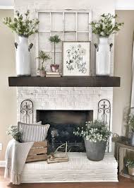 50 Simple Beauty Spring Mantel Decoration Ideas On A Budget Https Www Pinterest Ca Pin 293 Farm House Living Room Pottery Barn Shelves Fireplace Mantel Decor