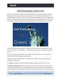 Extraordinary ability means a level of expertise indicating that the individual is one of that. Self Petitioning For A Green Card