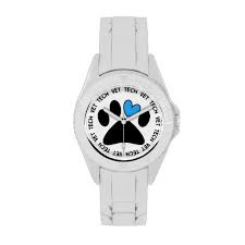 Vet Tech Watch Cat And Dog Paw Design Zazzle Com With Images Tech Watches Vet Tech Vet Tech Scrubs